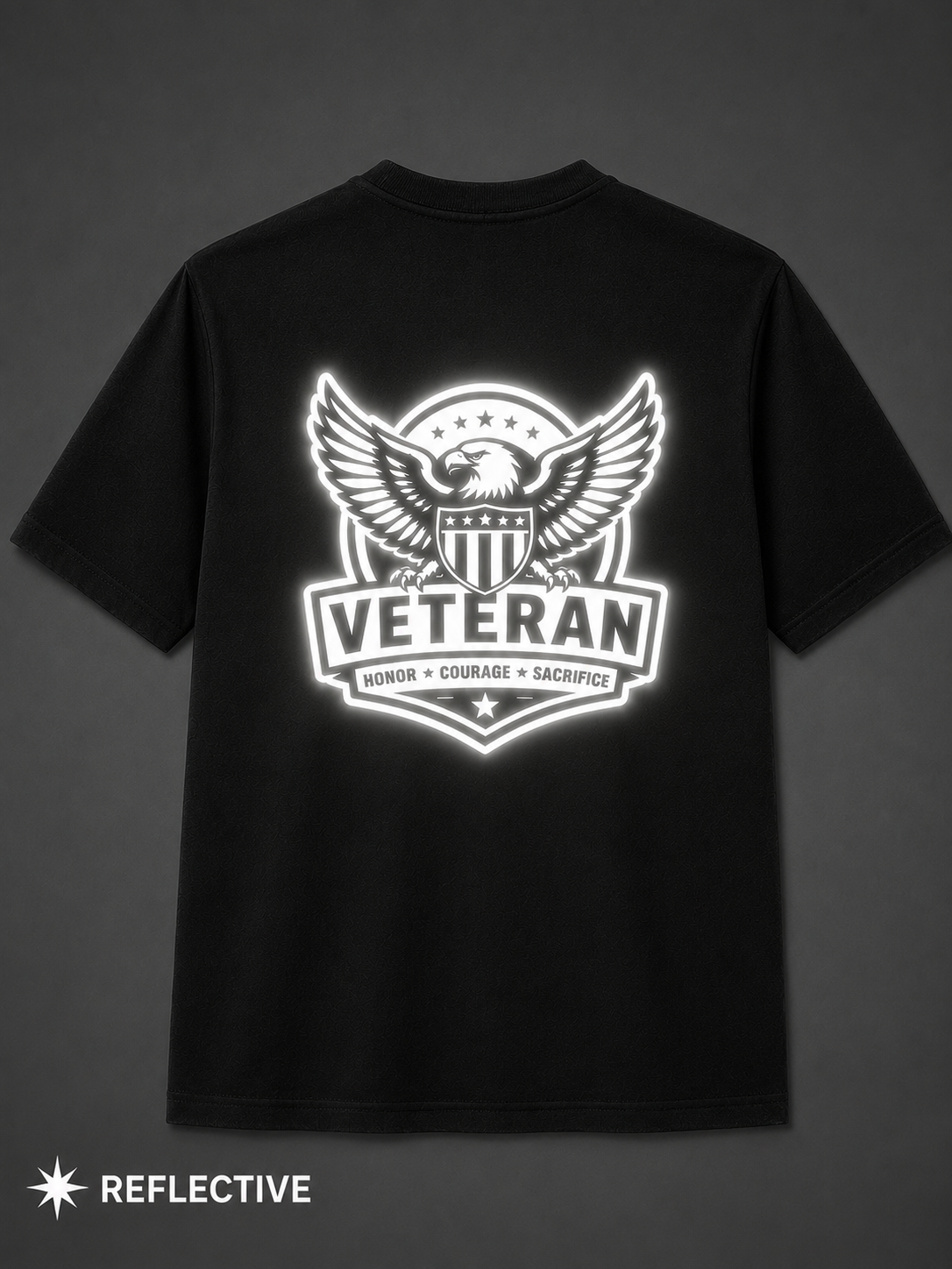 Honor Courage Sacrifice Veteran Reflective Shirt